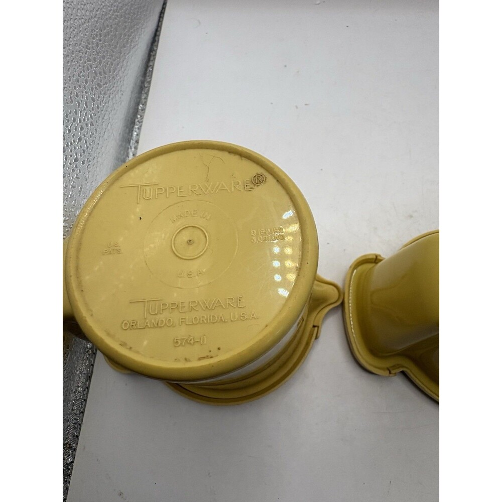 Vintage Gold Tupperware Creamer 574, 577 W/ Flip Top Lid And Sugar Container- - Picture 5 of 9